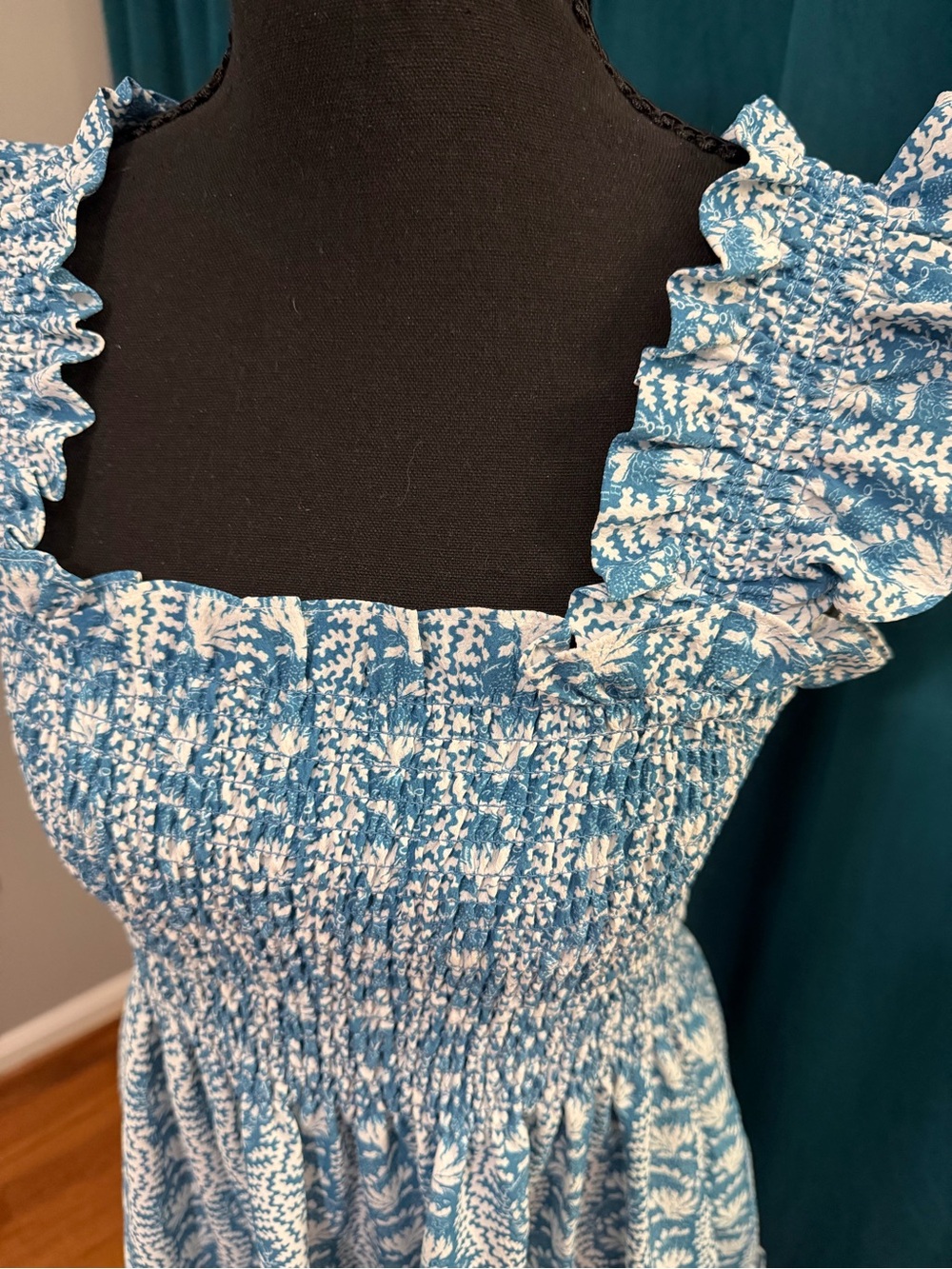 Hill House Ellie Dress in Light Blue Floral - Picture 2 of 3